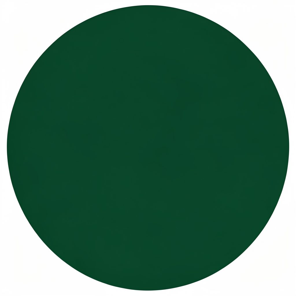 A simple circular avatar in deep forest green, clean and geometric.